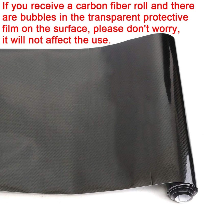LZLRUN 5D High Gloss Carbon Fiber Vinyl Wrap - Outdoor Rated for Automotive Use - 1.5ft x 5ft Knife + Hand Tool - Image 3
